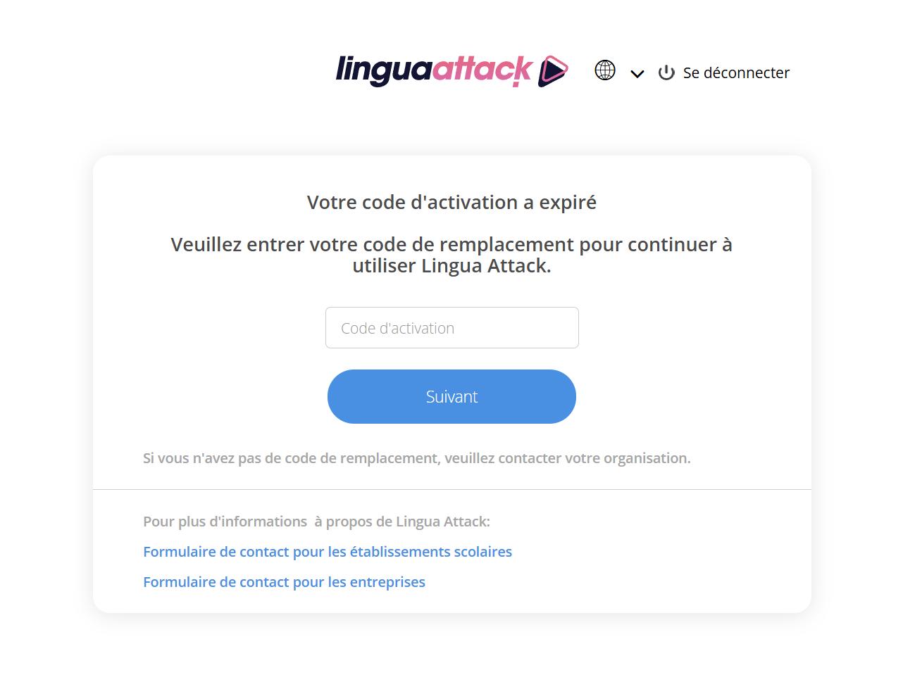Réabonnement Lingua Attack